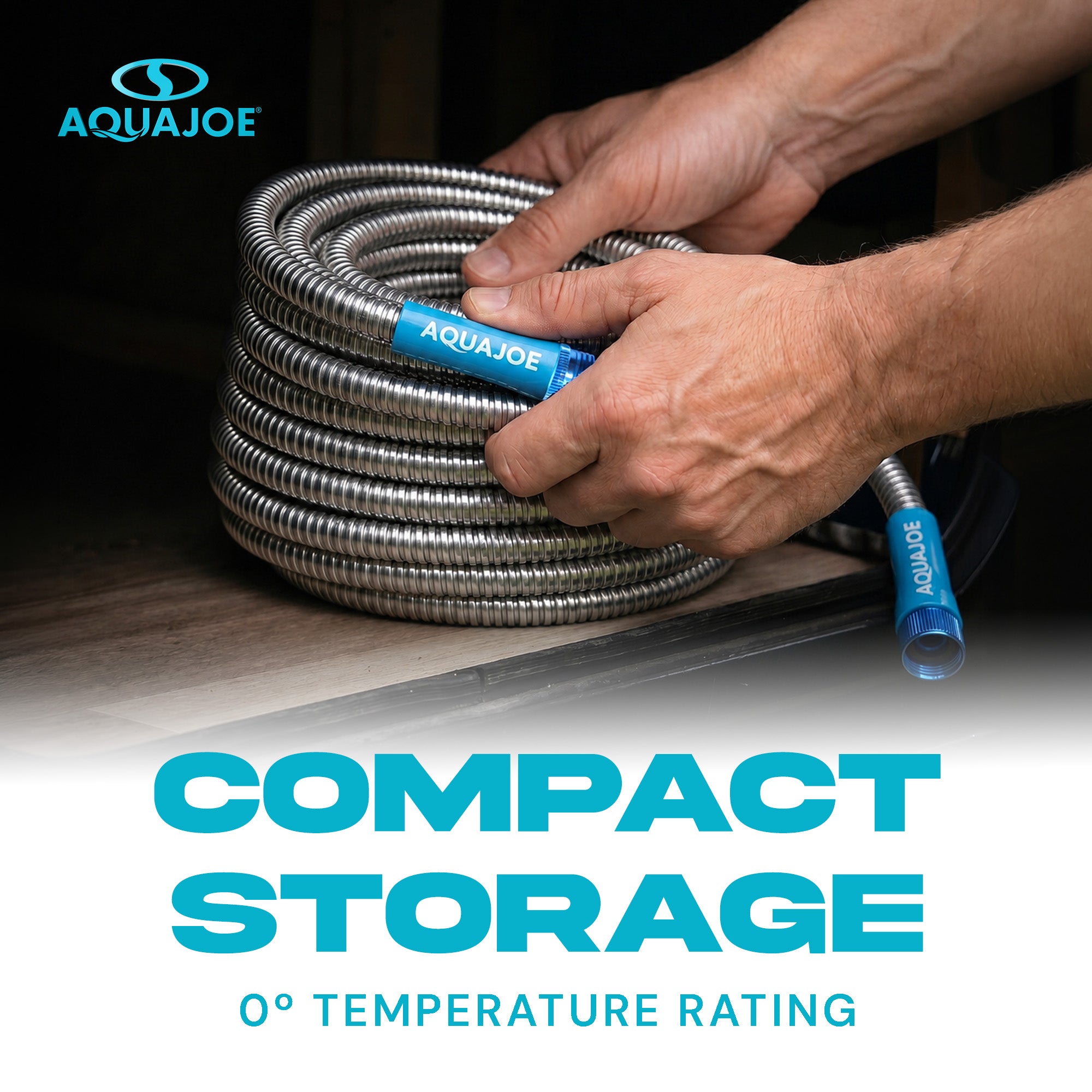 Aqua Joe 50 Ft Heavy Duty Stainless Steel Garden Hose, 1/2" Diameter, (Open Box)