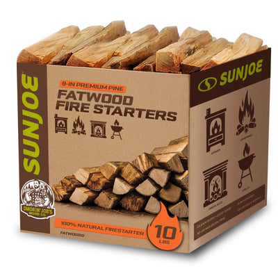 Sun Joe 10 Lb Fatwood Fire Starter Sticks for Fireplace, & Pits Use - VMInnovations