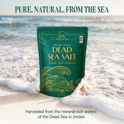 Ancient Seas Dead Sea Salt, Fast-Dissolving for Bath Soaks & Spa Use, 25 Lb Bag - VMInnovations