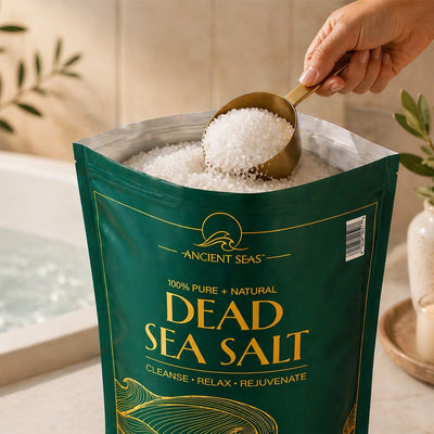 Ancient Seas Dead Sea Salt, Fast-Dissolving for Bath Soaks & Spa Use, 25 Lb Bag - VMInnovations