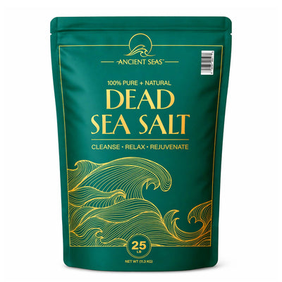 Ancient Seas Dead Sea Salt, Fast-Dissolving for Bath Soaks & Spa Use, 25 Lb Bag - VMInnovations