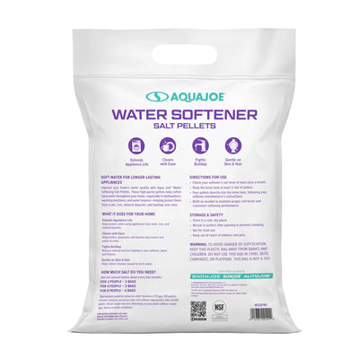 Aqua Joe Water Softener Salt Pellets with Iron Guard, 5-in-1 Benefits, 40 Lb Bag