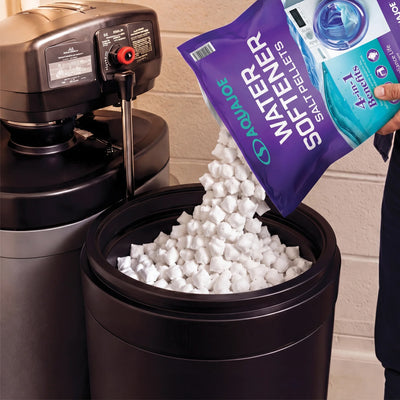Aqua Joe Water Softener Salt Pellets with Iron Guard, 5-in-1 Benefits, 40 Lb Bag