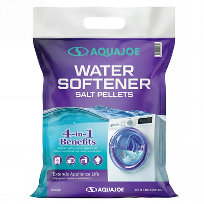 Aqua Joe Water Softener Salt Pellets with Iron Guard, 5-in-1 Benefits, 40 Lb Bag