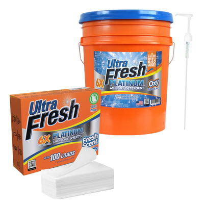 Ultra Fresh 6X Platinum Laundry Detergent & Platinum 6X Laundry Detergent Sheets