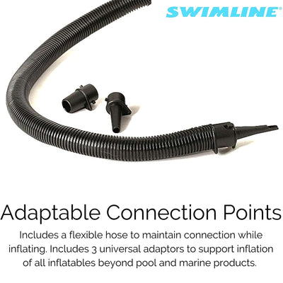 New Swimline Red Swimming Pool Inflatable Deluxe Lounge Chair w/ Electric Pump