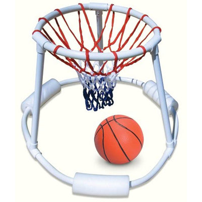 Swimline Cross In Ground Swimming Pool Volleyball Net & Basketball Hoop w/Balls