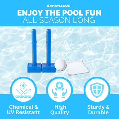 Swimline 9186 Cross Inground Pool Fun Volleyball Net Game Water Set (For Parts)