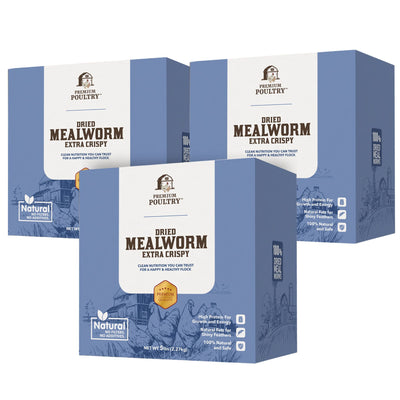 Premium Poultry 15 Pound Dried Mealworms Natural High Protein Chicken Feed Treat - VMInnovations