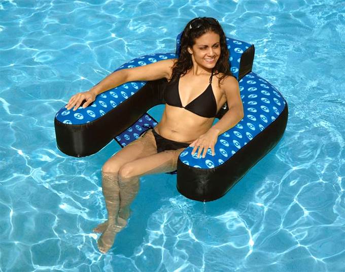 New Swimline 15120DC Swimming Pool Float Inflatable Designer Loop Fabric Lounger