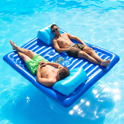 Solstice by Swimline Face to Face Conversation Lounger with Built-In Accessories - VMInnovations