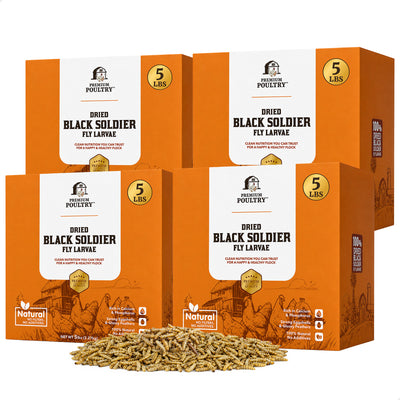 Premium Poultry 20 lb Dried Black Soldier Fly Larvae Chicken Feed Protein Treats