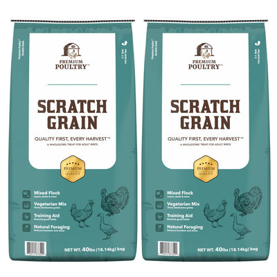 Premium Poultry Scratch Grain for Adult Chickens, Ducks, and Turkeys, 80 Pounds - VMInnovations
