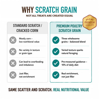 Premium Poultry Scratch Grain for Adult Chickens, Ducks, and Turkeys, 2000 lbs