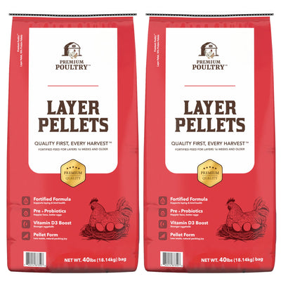 Premium Poultry Layer Pellets for Laying Hens, 16% Protein Blend Feed, 80 lb
