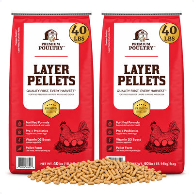 Premium Poultry Layer Pellets for Laying Hens, 16% Protein Blend Feed, 80 lb