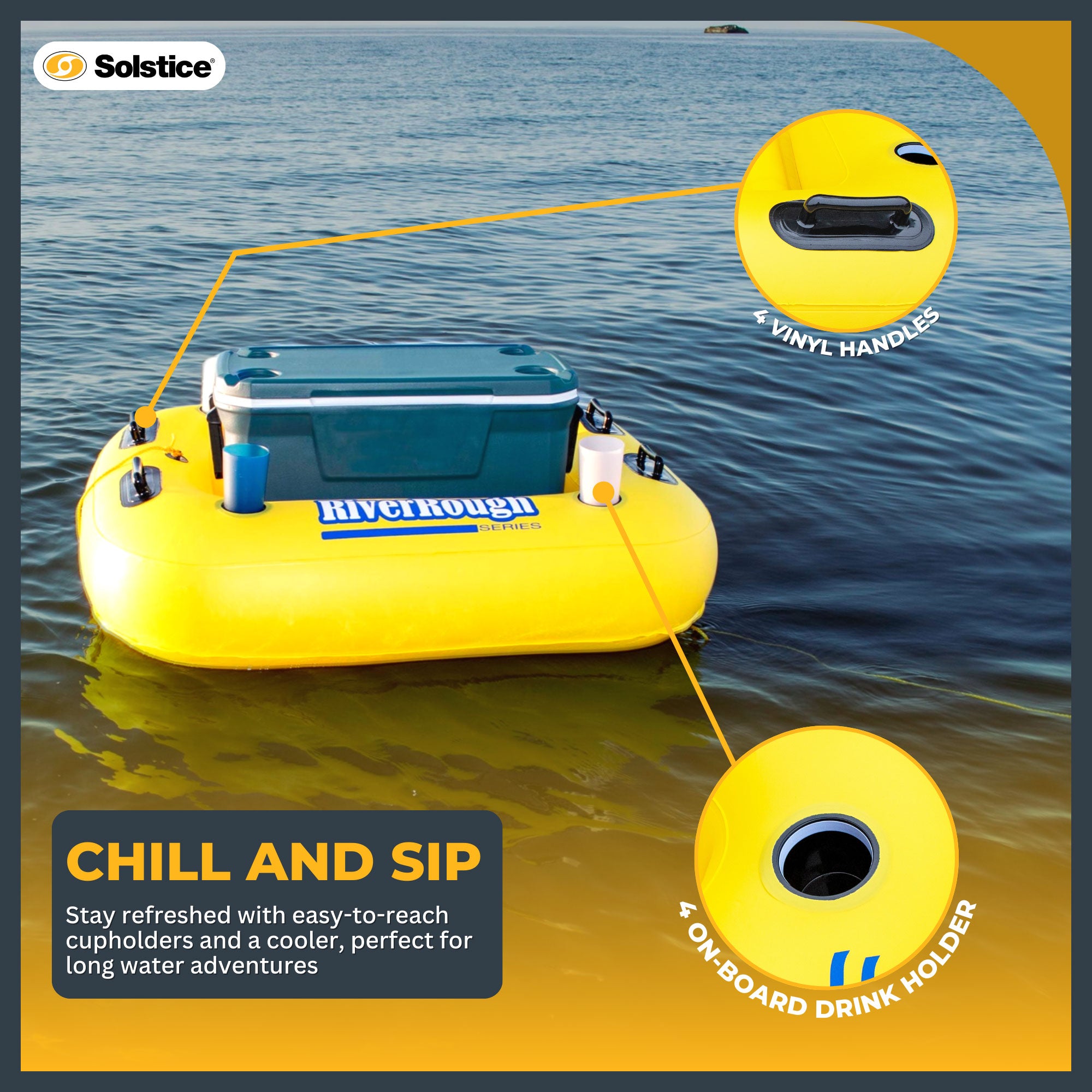 Swimline 17075ST Swimming Pool River Cooler Raft Heavy Duty Tube Float -Open Box