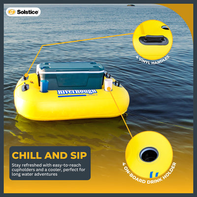 Swimline 17075ST Swimming Pool River Cooler Raft Heavy Duty Tube Float -Open Box