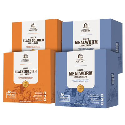 Premium Poultry 2 5 lb Mealworms & 2 5 lb Black Soldier Fly Dried Chicken Feed - VMInnovations