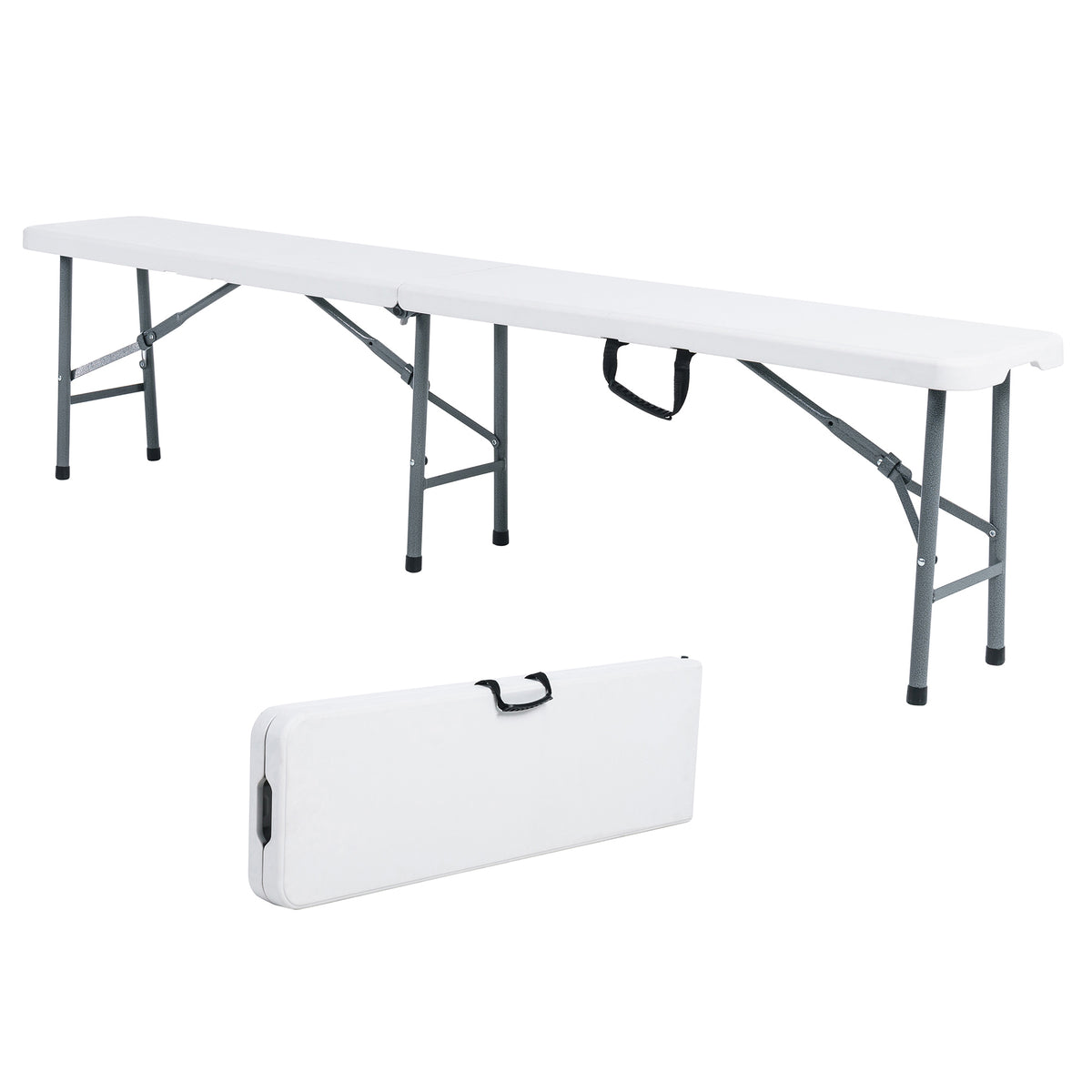Peakform Compact Outdoor Folding Centerfold Bench, 6 Foot, Steel Frame(Open Box)