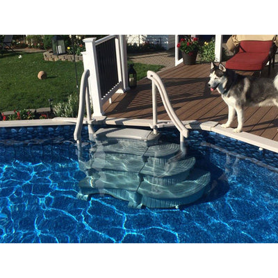 Confer CCXAG Grey 4-Step Above Ground Swimming Pool Entry Steps Stairs (Used) - VMInnovations