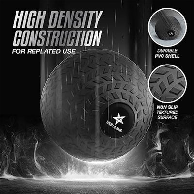 Yes4All 10Lb Slam Ball, Durable Sand Filled Workout Weight Ball,Black (Open Box)