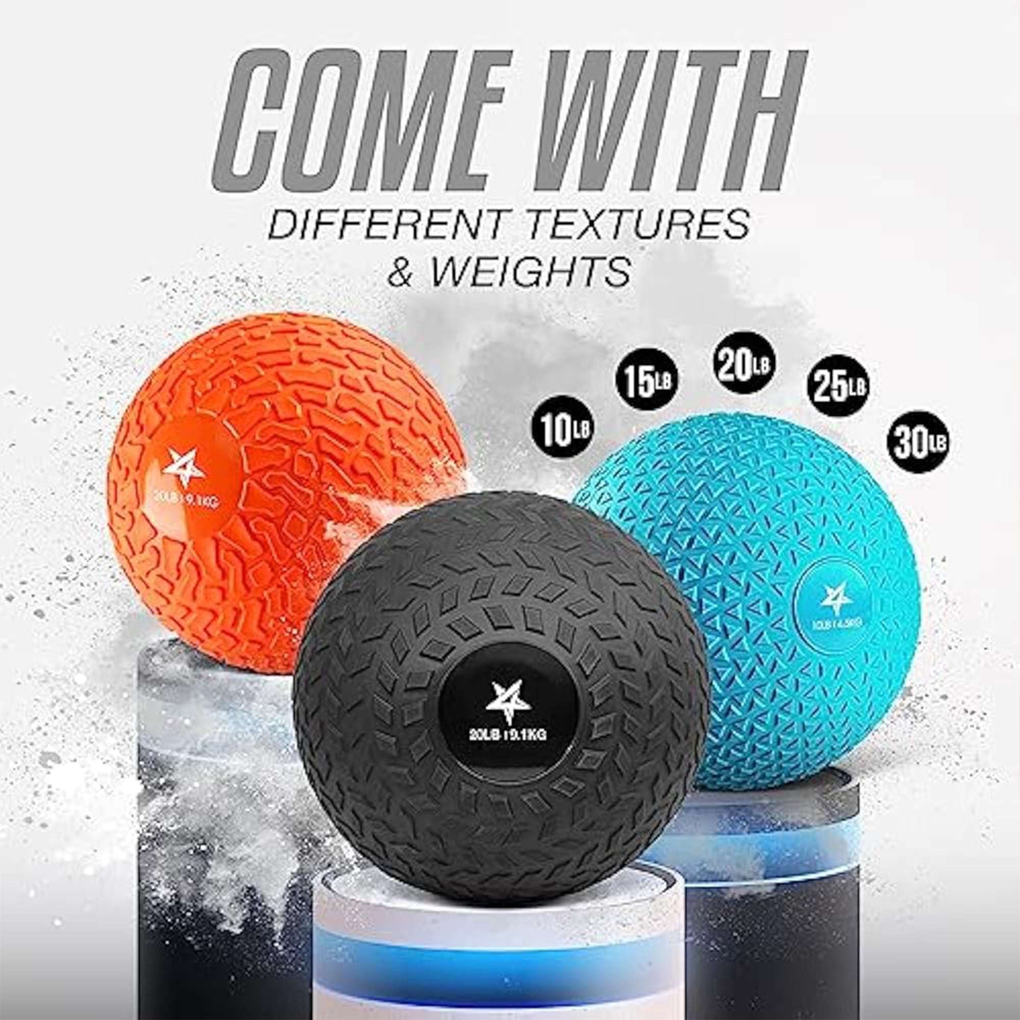 Yes4All 10Lb Slam Ball, Durable Sand Filled Workout Weight Ball,Black (Open Box)