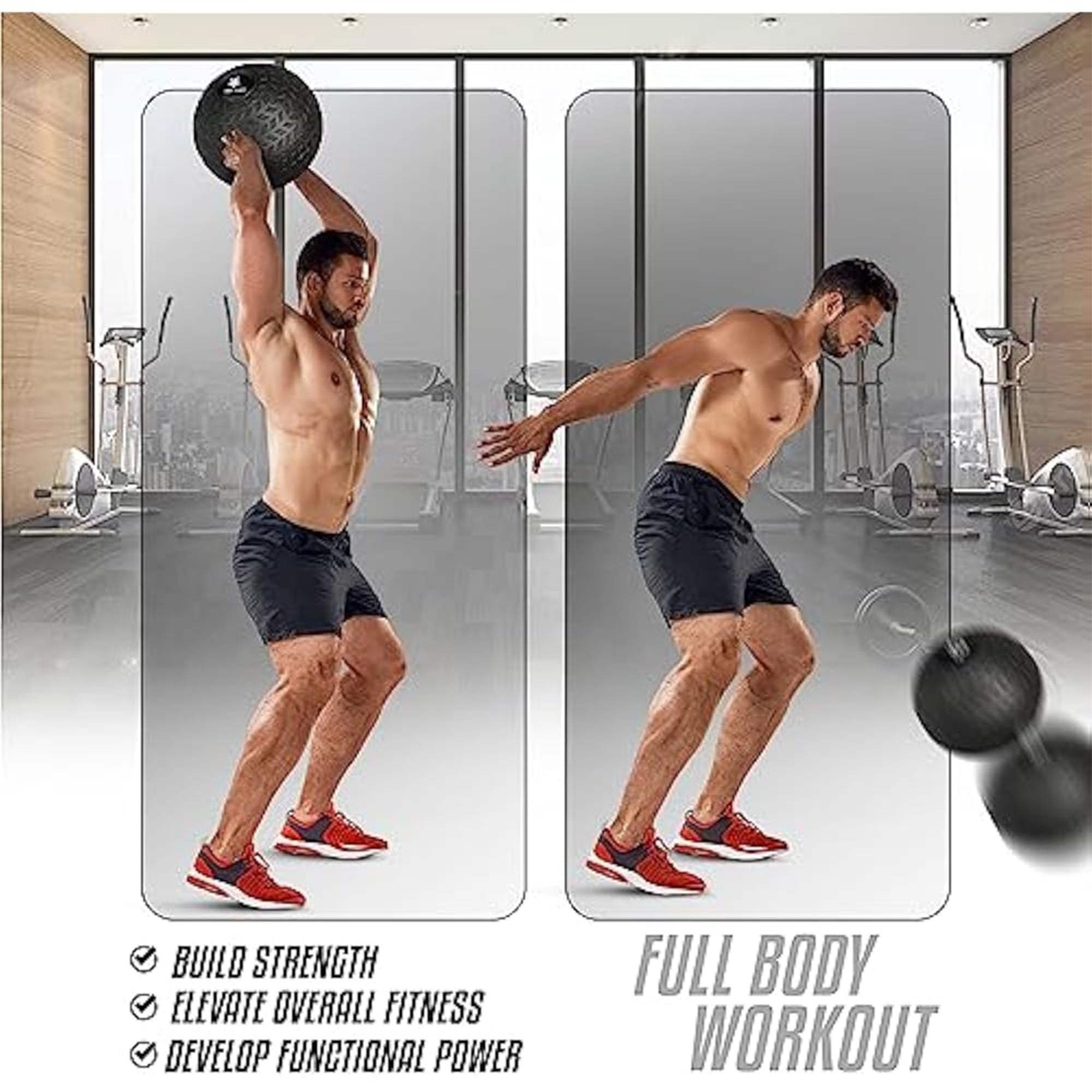 Yes4All 10Lb Slam Ball, Durable Sand Filled Workout Weight Ball,Black (Open Box)