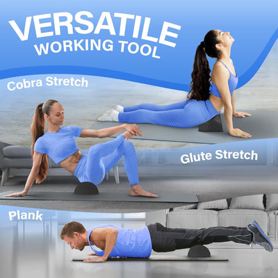 Yes4All Medium Firm Half Round Foam Roller for Massage & Exercise, 36 In (Used)