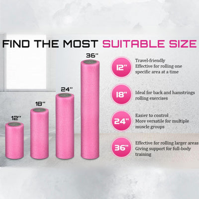 Yes4All Medium Firm 2-Layer Round PE Foam Roller for Yoga & Pilates, (Open Box) - VMInnovations
