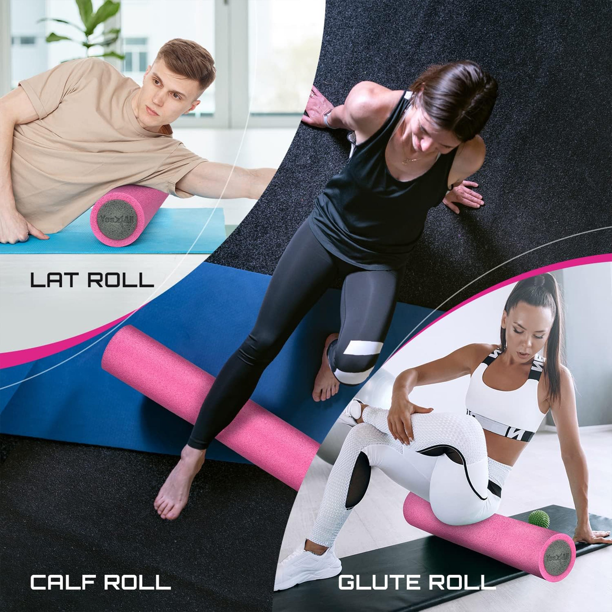Yes4All Medium Firm 2-Layer Round PE Foam Roller for Yoga & Pilates, (Open Box) - VMInnovations