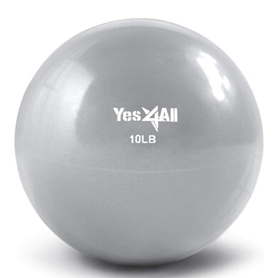 Yes4All 10 lb Smooth Weighted Toning Ball; Pilates and Balance Workout(Open Box)