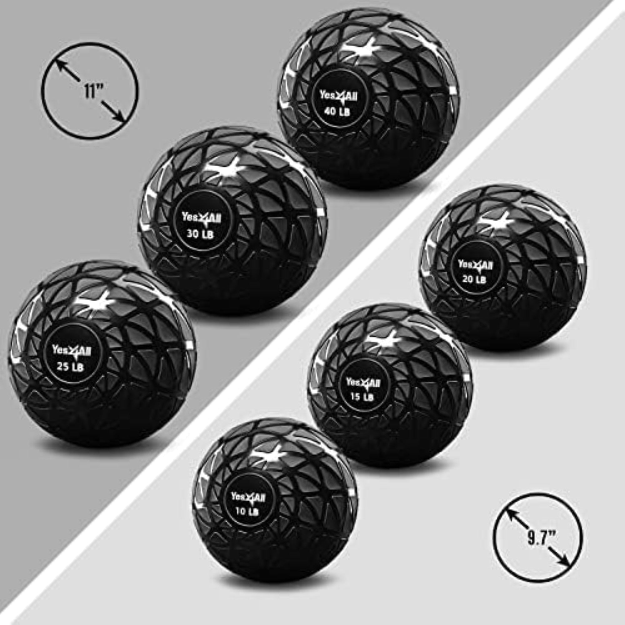 Yes4All 10Lb Slam Ball, Durable Sand Filled Workout Weight Ball, (Open Box)