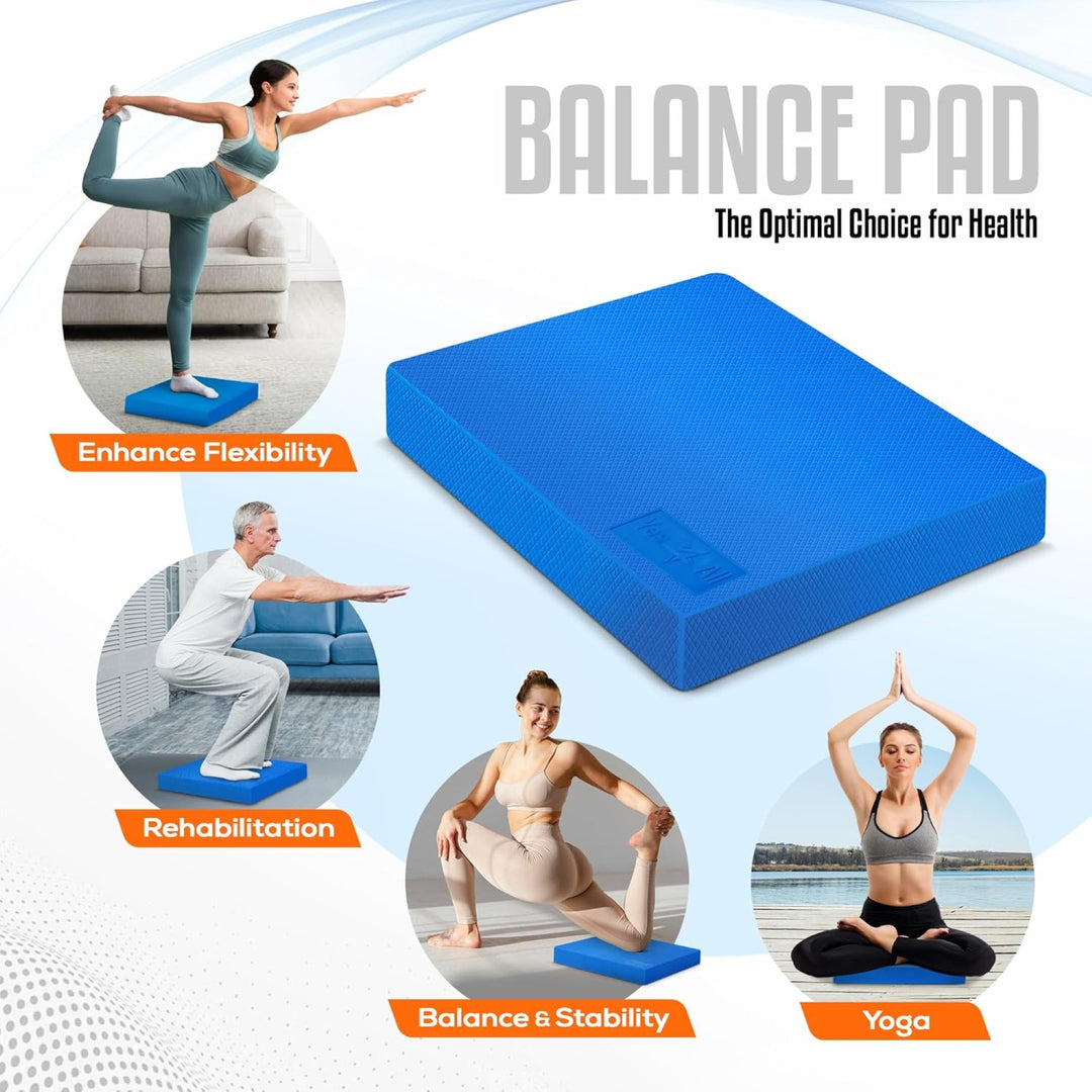 Yes4All Non-Slip TPE Foam Balance Pad for Yoga and Stability Training, XL, Blue - VMInnovations