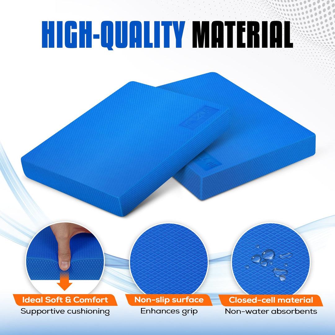 Yes4All Non-Slip TPE Foam Balance Pad for Yoga and Stability Training, XL, Blue - VMInnovations