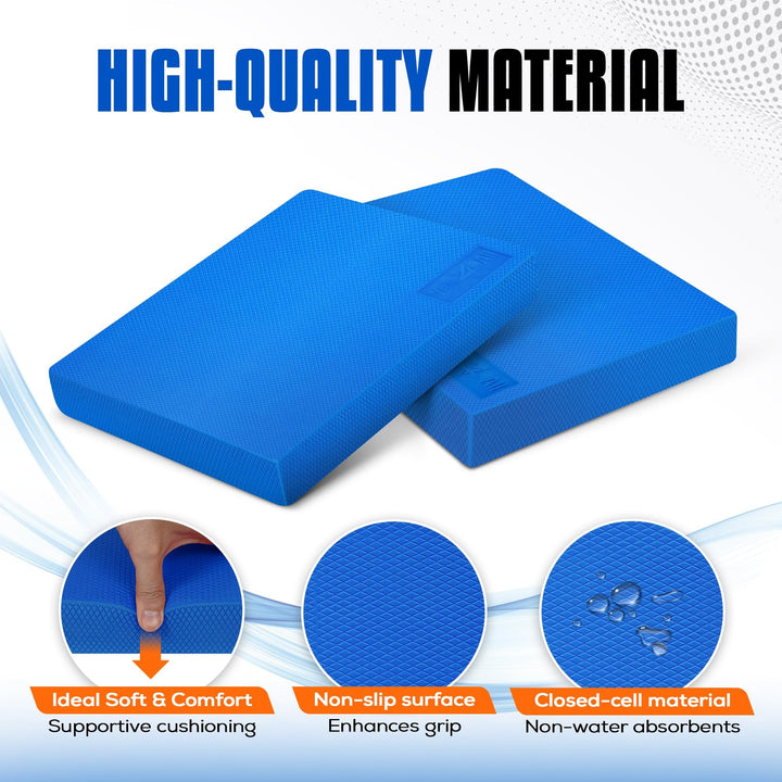 Yes4All Non-Slip TPE Foam Balance Pad for Yoga and Stability Training, XL, Blue - VMInnovations