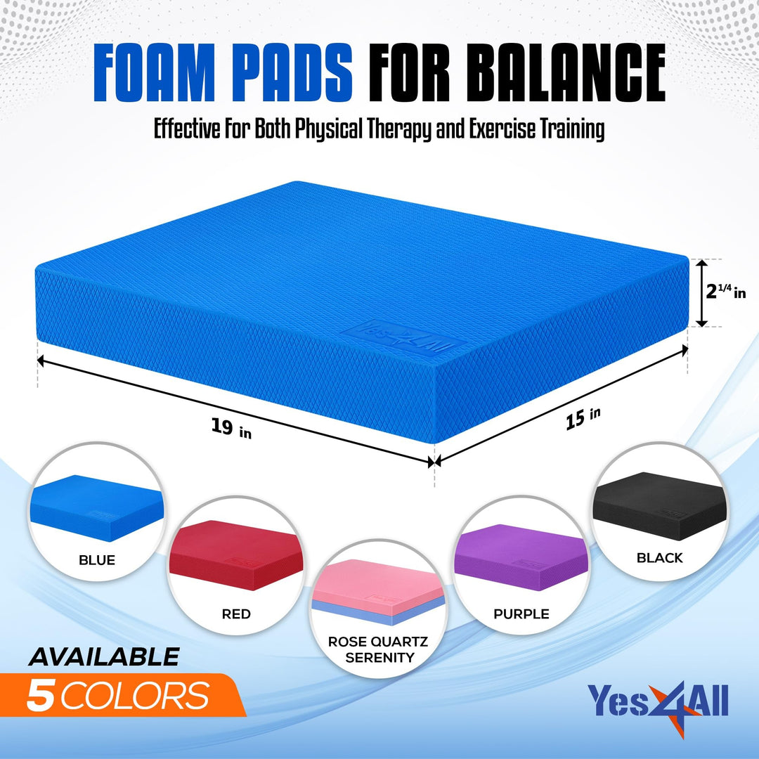 Yes4All Non-Slip TPE Foam Balance Pad for Yoga and Stability Training, XL, Blue - VMInnovations
