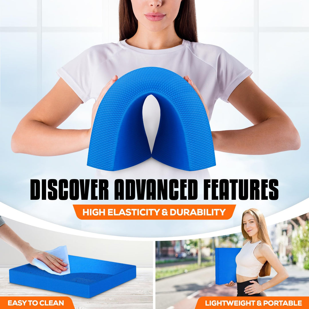 Yes4All Non-Slip TPE Foam Balance Pad for Yoga and Stability Training, XL, Blue - VMInnovations