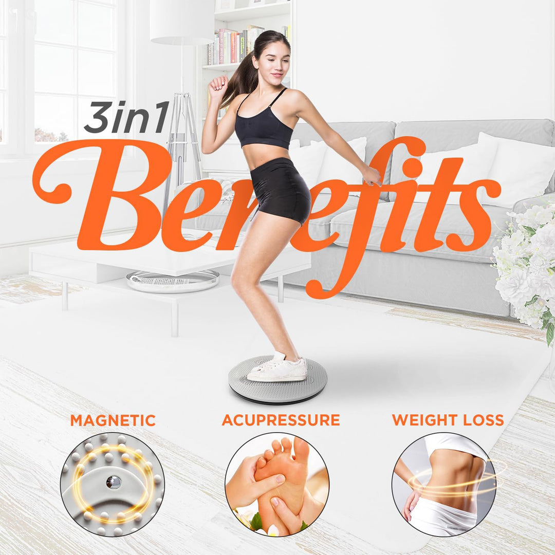 Yes4All 15 Inch XXL Ab Twisting Board, Twister Disc for Full Body Toning, Grey - VMInnovations