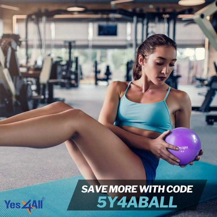 Yes4All 10 lb Knurl Weighted Toning Ball for Pilates and Balance Workout, Gray - VMInnovations