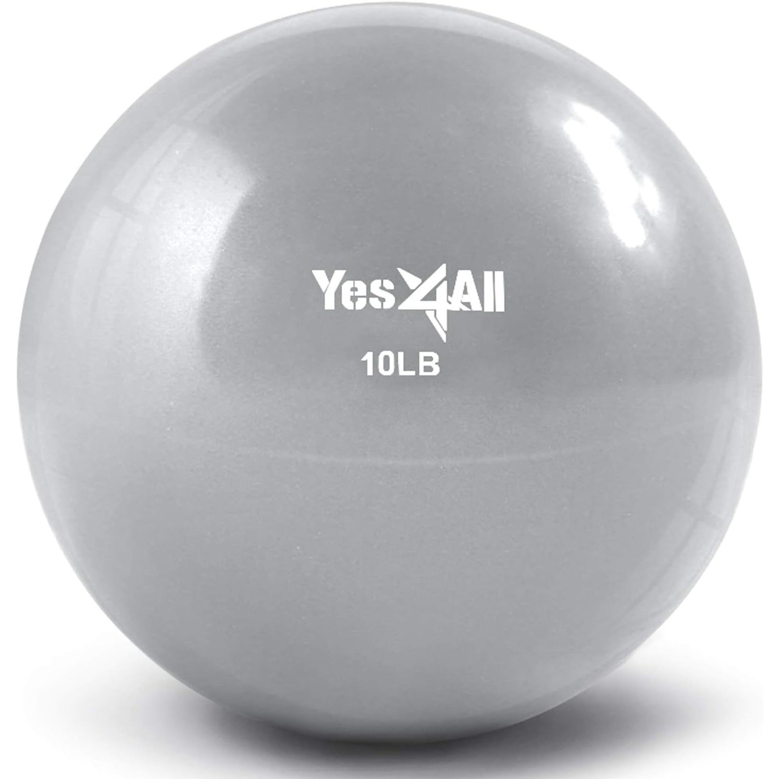 Yes4All 10 lb Knurl Weighted Toning Ball for Pilates and Balance Workout, Gray - VMInnovations