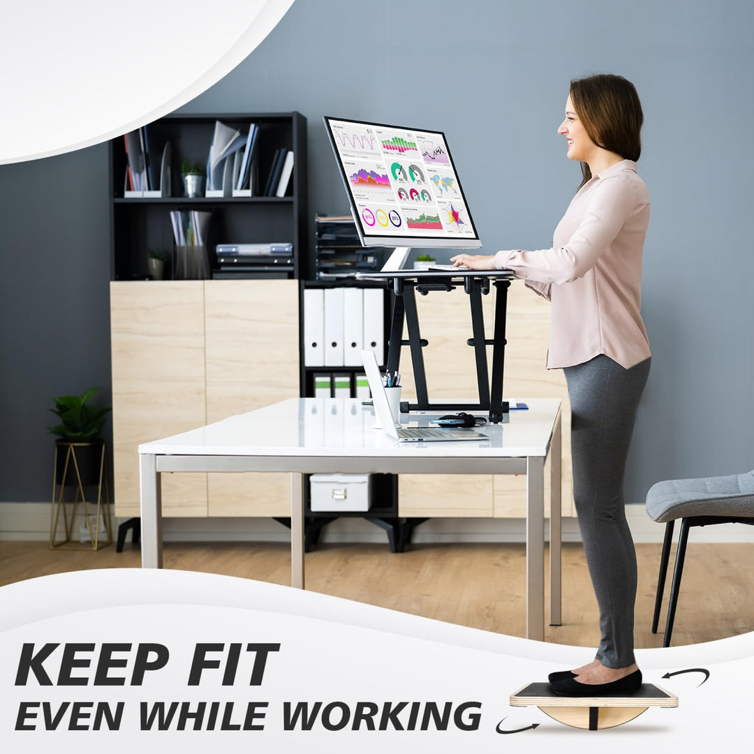Yes4All 350Lbs Professional Wooden Balance Board, 360-Degree Rotation, Anti-Slip - VMInnovations