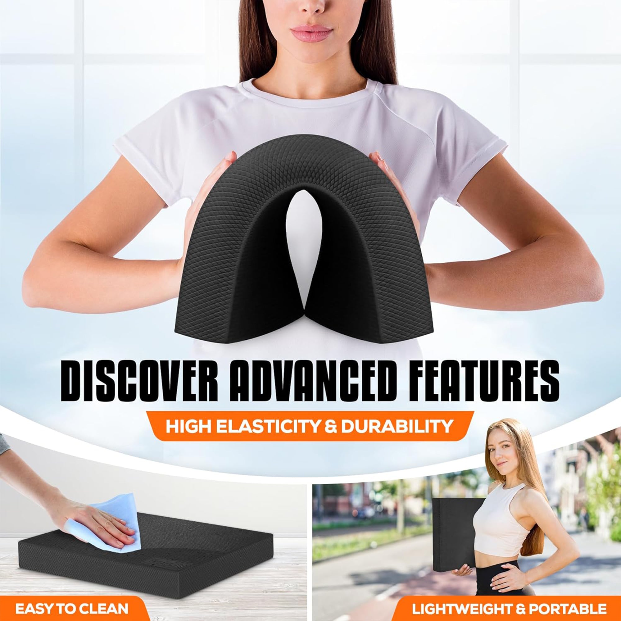 Non-Slip TPE Foam Balance Pad for Yoga and Stability Training, XL, (Open Box)