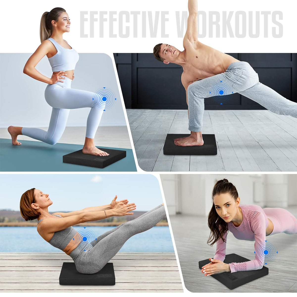 Non-Slip TPE Foam Balance Pad for Yoga and Stability Training, XL, (Open Box)