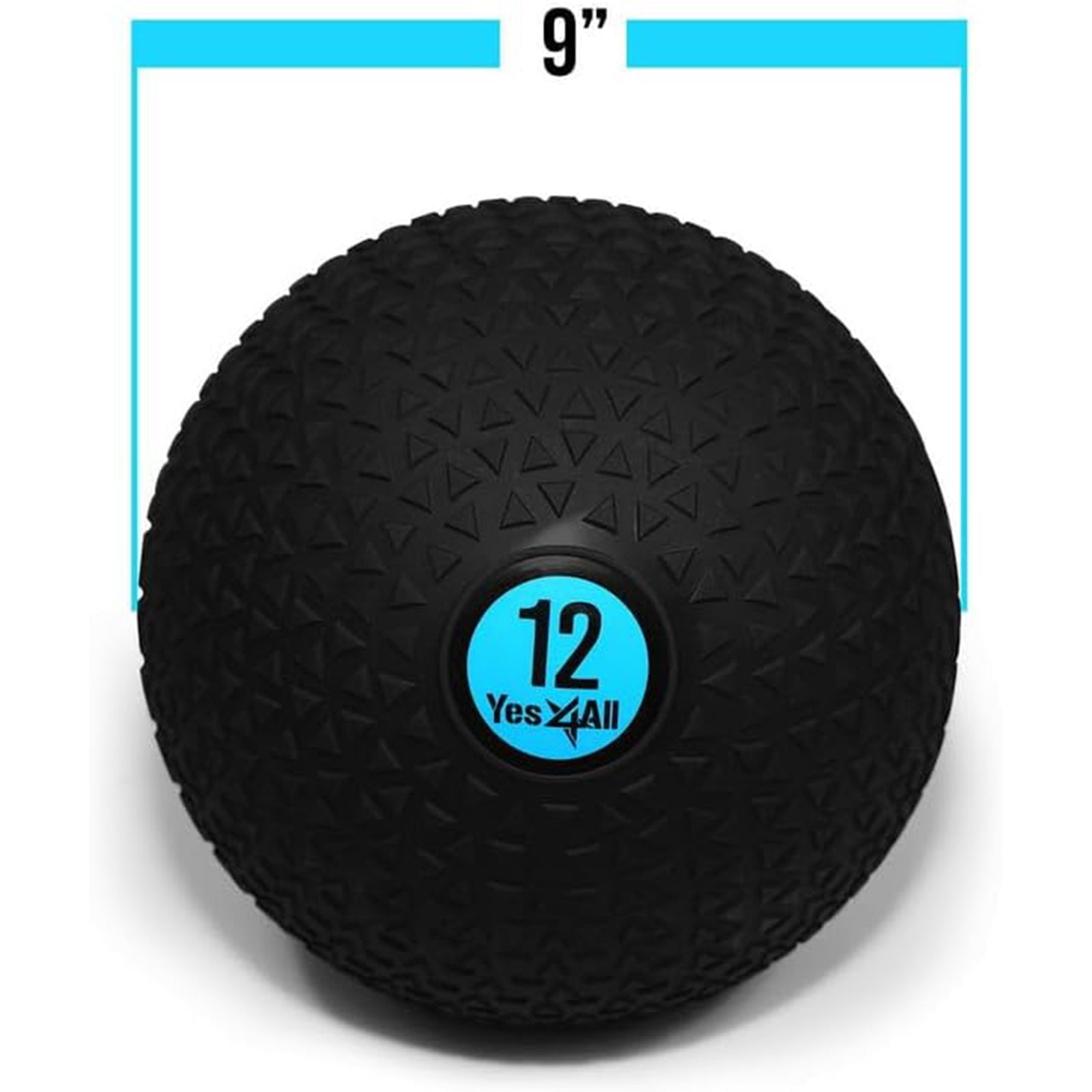 Yes4All 12Lb Slam Ball, Durable Sand Filled Workout Weight Ball,Black (Triangle) - VMInnovations