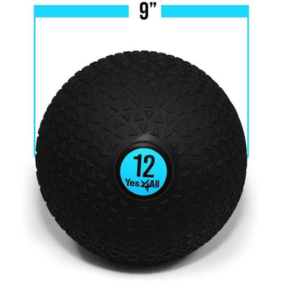 Yes4All 12Lb Slam Ball, Durable Sand Filled Workout Weight Ball,Black (Triangle) - VMInnovations