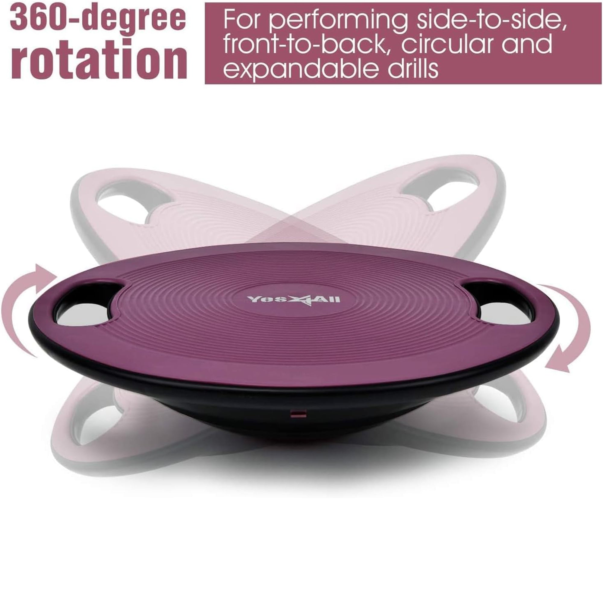 Yes4All Wobble Balance Board, Plastic Stability Trainer with Handles, (Open Box)