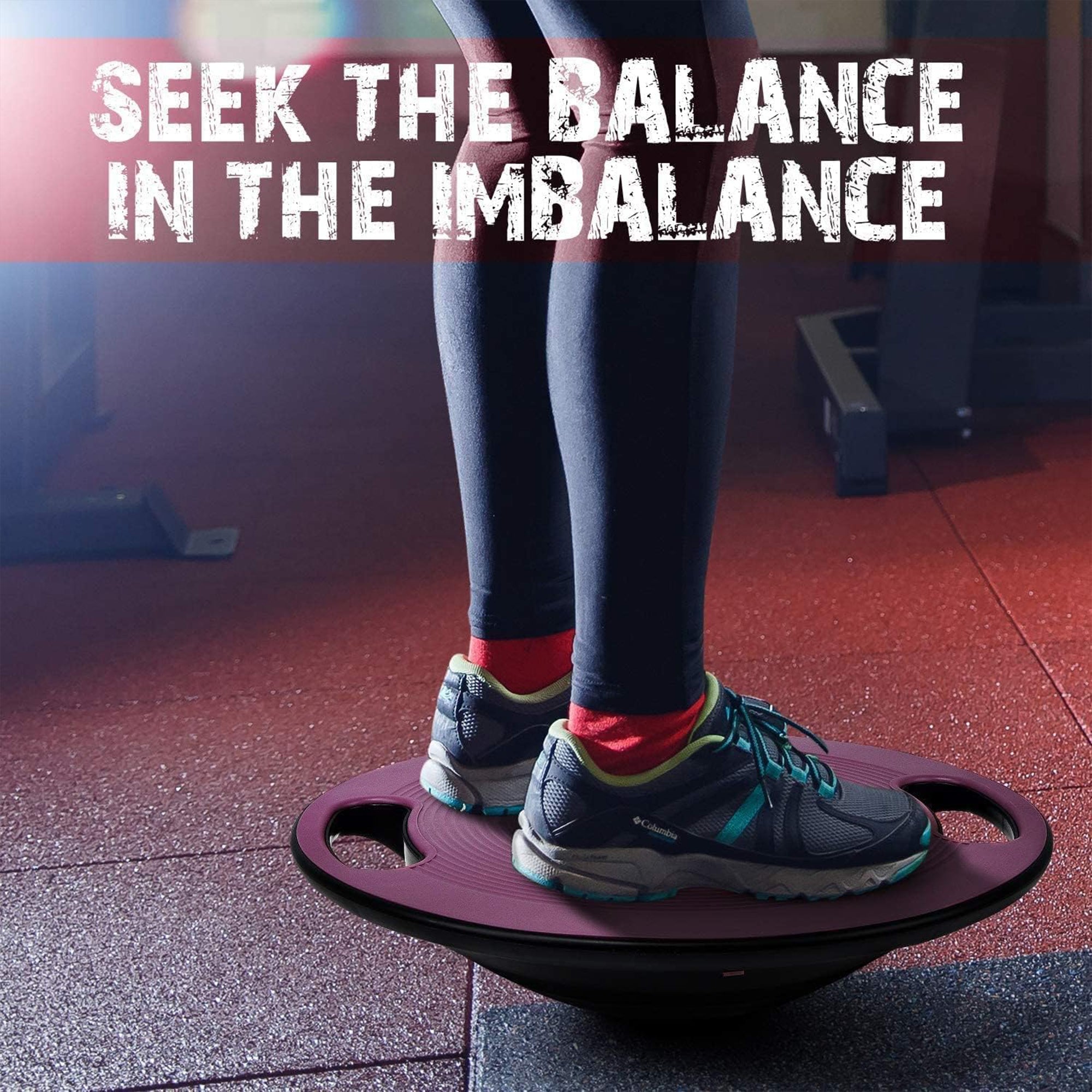 Yes4All Wobble Balance Board, Plastic Stability Trainer with Handles, (Open Box)