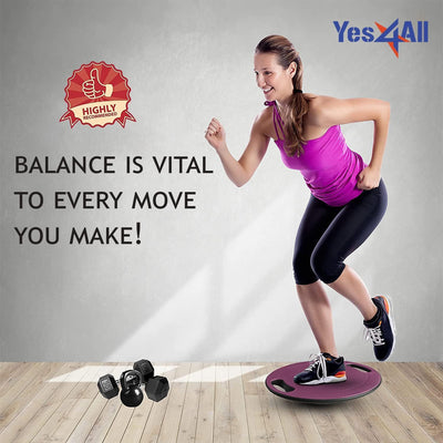Yes4All Wobble Balance Board, Plastic Stability Trainer with Handles, (Open Box)