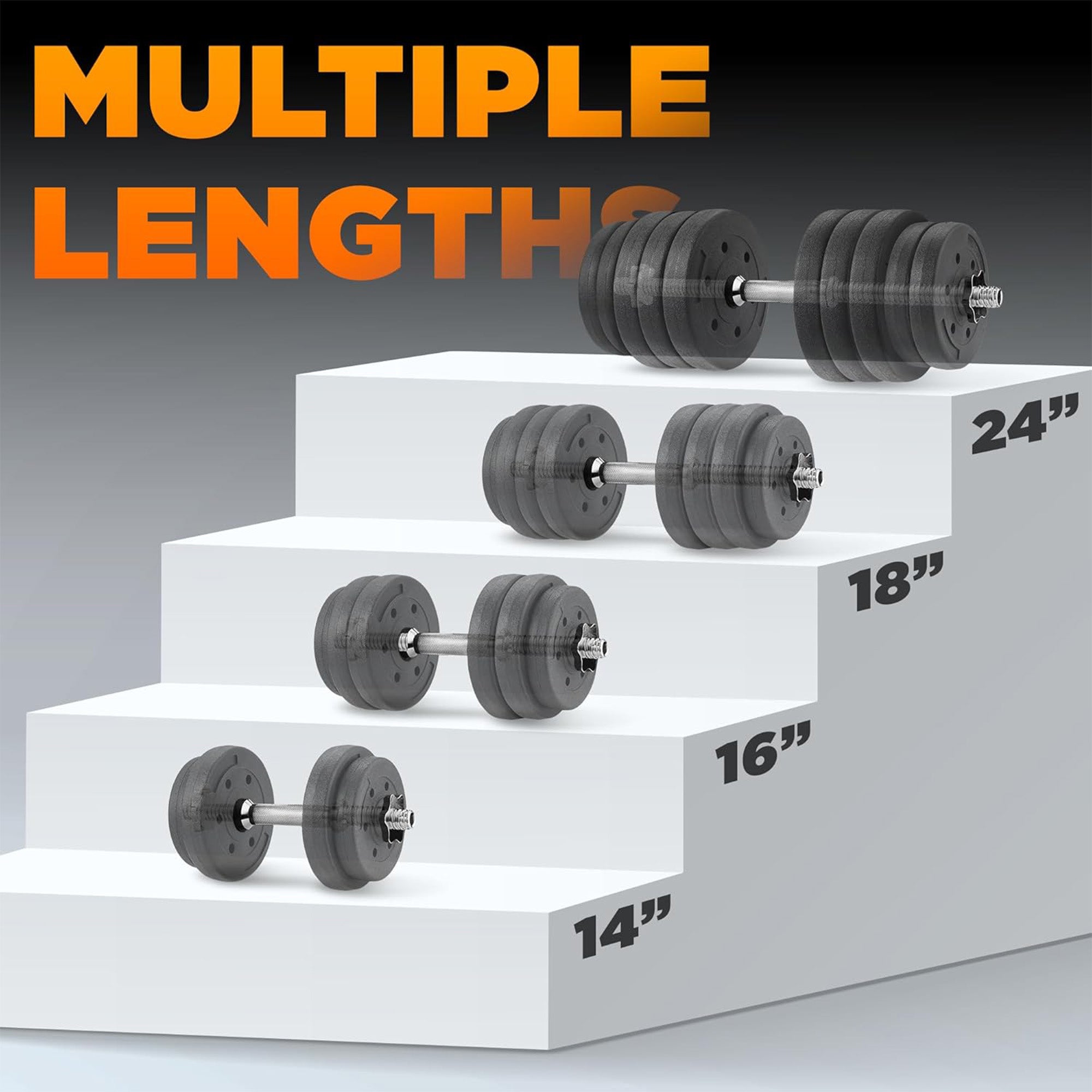 Yes4All Threaded Dumbbell Handle Set with Chrome Non-Slip Grip (Open Box)